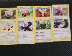 🧸 Pokemon TCG Sun & Moon Card Lot Stufful & Bewear 8x - Image 1