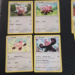 🧸 Pokemon TCG Sun & Moon Card Lot Stufful & Bewear 8x - Image 2