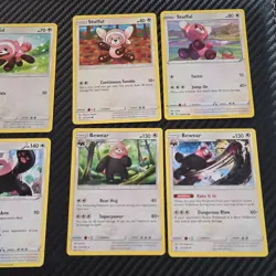 🧸 Pokemon TCG Sun & Moon Card Lot Stufful & Bewear 8x - Image 3