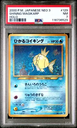 PSA 7 Japanese Pokemon Shining Magikarp Holo Neo 3 Revelation #129 2000 - Image 1