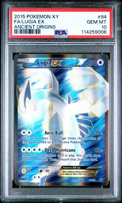 2015 POKEMON XY ANCIENT ORIGINS #94 FULL ART/LUGIA EX PSA 10 - Image 1