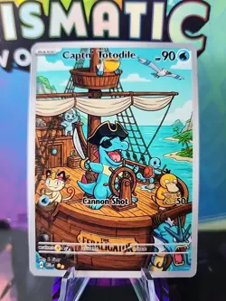 FAN ART CAPTN' TOTODILE near mint Not Offical Tcg Or Pokemon Product - Image 1
