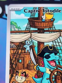 FAN ART CAPTN' TOTODILE near mint Not Offical Tcg Or Pokemon Product - Image 2