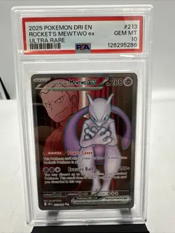 Pokemon TCG Team Rocket's Mewtwo Ex 213/182 Ultra Rare PSA 10 Gem Mint - Image 1