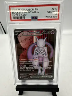 Pokemon TCG Team Rocket's Mewtwo Ex 213/182 Ultra Rare PSA 10 Gem Mint - Image 2
