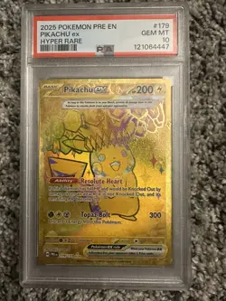 Pokemon 2025 Pre-Prismatic Evolutions Hyper Rare #179 Pikachu EX PSA 10 - Image 1