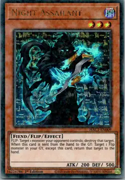 Yugioh Night Assailant (Duel Terminal) HAC1-EN009 1st Edition Duel Terminal Tech - Image 1