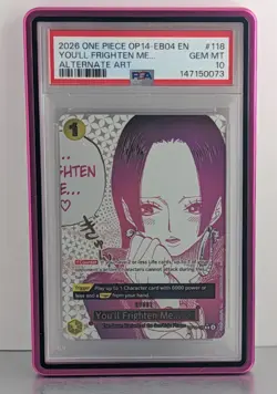 One Piece 2026 OP14-EB04 EN #118 PSA 10 You'll Frighten Me Alternate Art Boa - Image 1