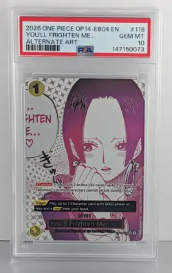 One Piece 2026 OP14-EB04 EN #118 PSA 10 You'll Frighten Me Alternate Art Boa - Image 2