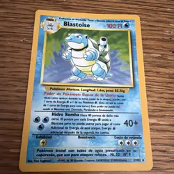 Pokemon Base Set Blastoise Holo Rare Card 2/102 Vintage Spanish - OK Condition - Image 1