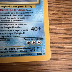 Pokemon Base Set Blastoise Holo Rare Card 2/102 Vintage Spanish - OK Condition - Image 2