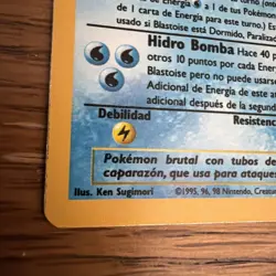 Pokemon Base Set Blastoise Holo Rare Card 2/102 Vintage Spanish - OK Condition - Image 4