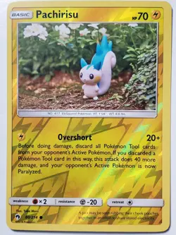 REVERSE HOLO Pachirisu 80/214 VLP - Yuka Morii Clay Lost Thunder Pokemon Card - Image 1