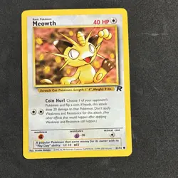 Meowth 62/82 Team Rocket Unlimited Common 2000 Wizards Pokemon TCG Card English - Image 1