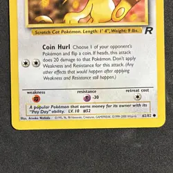 Meowth 62/82 Team Rocket Unlimited Common 2000 Wizards Pokemon TCG Card English - Image 3