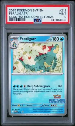 2025 POKEMON SVP EN-SV BLACK STAR PROMO #213 FERALIGATR PSA 9 - Image 1