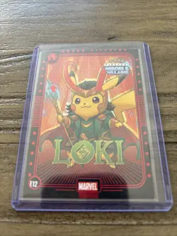 Pokemon Pikachu Loki #E12 Red Heroes And Villians - Image 1