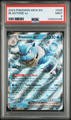 2023 POKEMON MEW EN-151 #009 BLASTOISE EX PSA 9 - Image 1