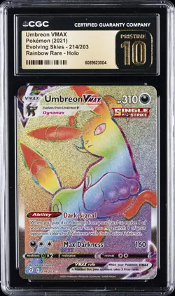 2021 POKEMON EVOLVING SKIES #214 UMBREON CGC 10 PRISTINE - Image 1