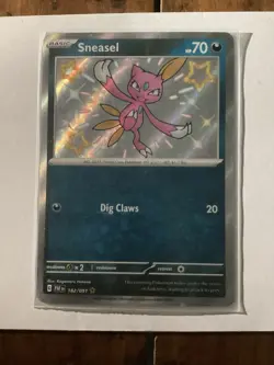 Sneasel 182/091 Paldean Fates Baby Shiny Rare Holo NM Pokemon TCG - #2 - Image 1
