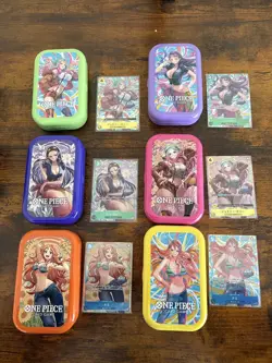 One Piece TCG TS-02 6 Mini Tin Set + All Color Promo Variants - Image 1