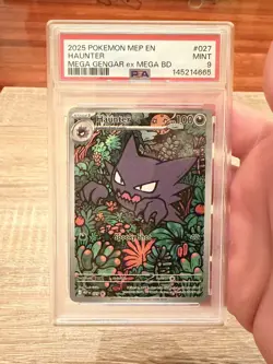 2025 POKEMON MEP EN-ME BLACK STAR PROMO #027 HAUNTER PSA 9 - Image 1