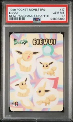 Pokemon PSA 10 Eevee #17 Sealdass Fancy Graffiti 1999 Japanese - Image 2