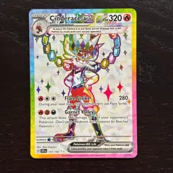 Cinderace ex 157/142 Pokemon Stellar Crown SV Full Art Ultra Rare Holo NM - Image 1