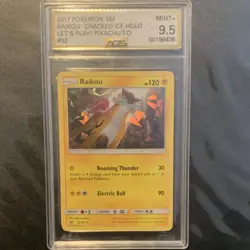 Pokemon Raikou 32/73 Rare 120 HP Cracked Ice Holo AGS 9.5 English - Image 1