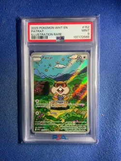 2025 POKEMON WHITE FLARE EN PATRAT ILLUSTRATION RARE 152/086 - MINT - PSA 9 - Image 1