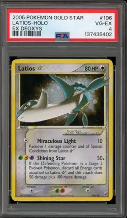 Pokemon Latios Gold Star EX Deoxys Holo Ultra Rare #106 PSA 4 - Image 1