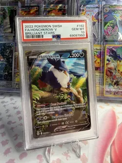 POKEMON HONCHKROW V ALT ART 162/172 2022 BRILLIANT STARS PSA 10 GEM MT - Image 1