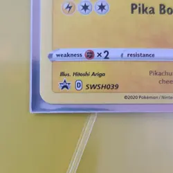 Pokemon Pikachu Promo Holo 60 HP SWSH039 Basic Hitoshi Ariga SWSH Set - Image 2