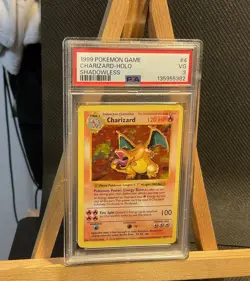 Pokemon WOTC Charizard Base Set Shadowless Holo Rare #4 PSA 3 New Cert - Image 1