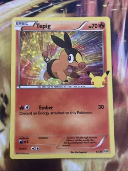 Tepig - 13/25 013/025 Holo Pokemon TCG McDonald's 25th Anniversary Promos LP - Image 1