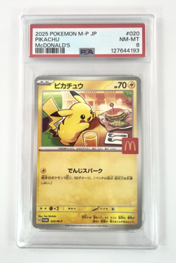 Pikachu McDonald’s Promo 2025 PSA 8 NM-MT Japanese Pokemon Card #020 - Image 1