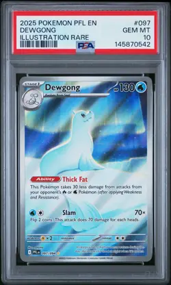 2025 POKEMON PFL EN-PHANTASMAL FLAMES ILLUSTRATION RARE #097 DEWGONG PSA 10 - Image 1