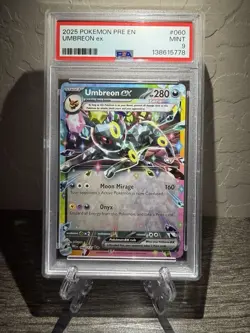 PSA 9 Umbreon Ex #060 2025 Pokemon Pre En Prismatic Evolutions - Image 1