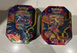 Pokemon Mega Evolution Charizard EX X + Y Tins - New & Sealed (2x tins) - Image 1