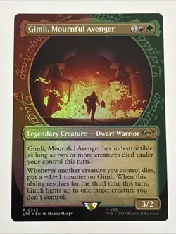 MTG Lord of the Rings Gimli, Mournful Avenger Showcase Foil 0323 NM Rare - Image 1