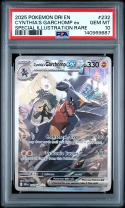 2025 POKEMON DRI EN-DESTINED RIVALS #232 CYNTHIA'S GARCHOMP EX PSA 10 - Image 1