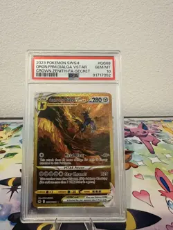2023 POKEMON SWSH CROWN ZENITH #GG68 FULL ART/ORIGIN FORME DIALGA VSTAR PSA 10 - Image 1