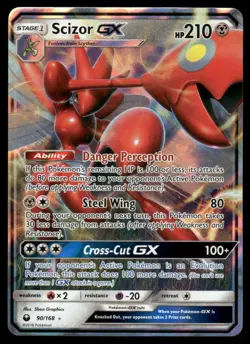Pokemon Cards Scizor GX 90/168 Celestial Storm Holo Rare GX NM - Image 1