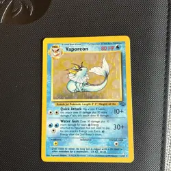 Pokemon Card Vaporeon 12/64 Base Jungle Set Holo Rare 1999 Vintage LP - Image 1