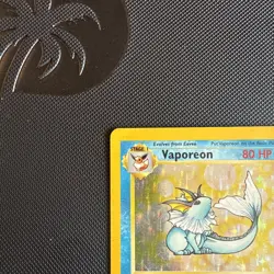 Pokemon Card Vaporeon 12/64 Base Jungle Set Holo Rare 1999 Vintage LP - Image 2