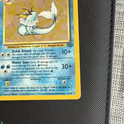 Pokemon Card Vaporeon 12/64 Base Jungle Set Holo Rare 1999 Vintage LP - Image 4