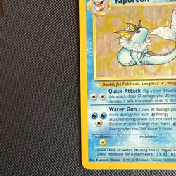 Pokemon Card Vaporeon 12/64 Base Jungle Set Holo Rare 1999 Vintage LP - Image 5