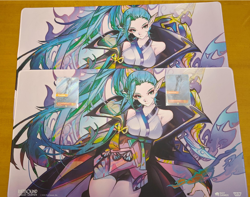 Riftbound Spirit Blossom Vayne Playmat and Boneshiver card (Bologna Regional) - Image 1