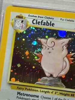 2000 Clefable 5/130 Holo SWIRL Base Set 2 Rare PSA 7 NM Vintage Pokemon Card TCG - Image 2