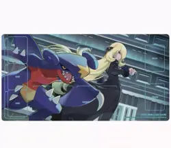 Pokemon Center Original Rubber Playmat Cynthia & Garchomp JAPAN OFFICIAL - Image 1